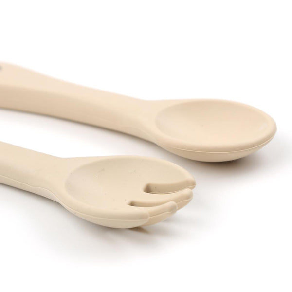 Spoon and Fork Set - Cream — View 2 | Baboo